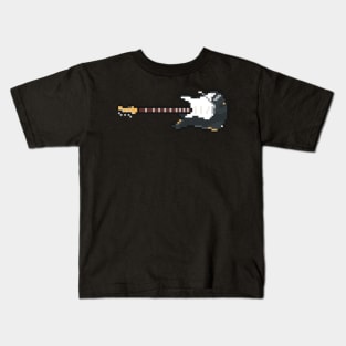 Pixel Lefty Black Strat Guitar Kids T-Shirt